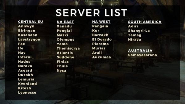 Список всех серверов открытого бета-тестирования MMORPG New World
