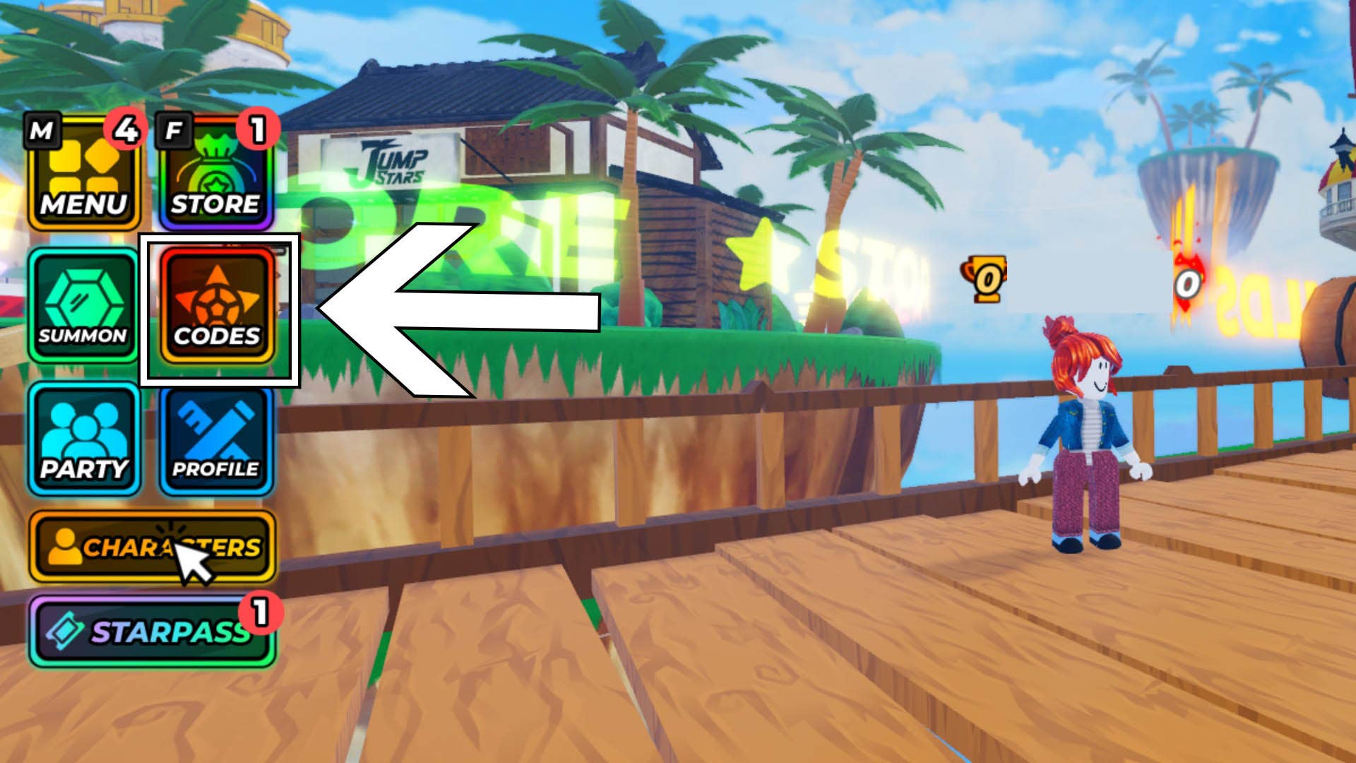 иконка ввода кодов Roblox Jump Stars