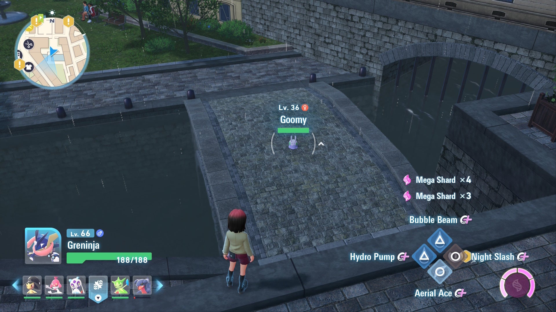Игрок приближается к Goomy в Pokémon Legends Z-A