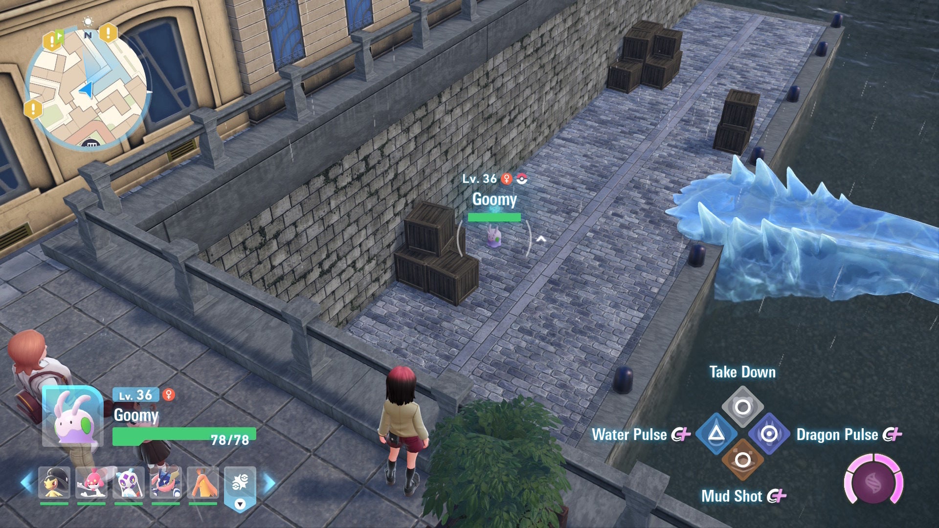 Игрок приближается к Goomy в Pokémon Legends Z-A