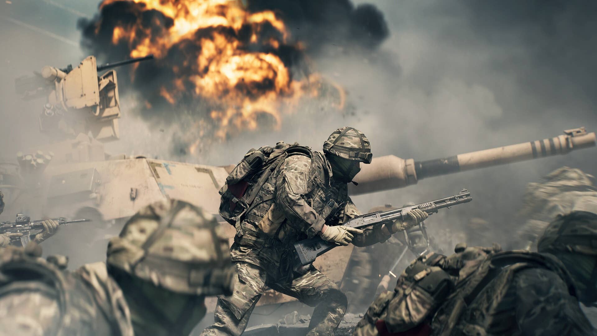 солдаты Battlefield 6 бегут с танком