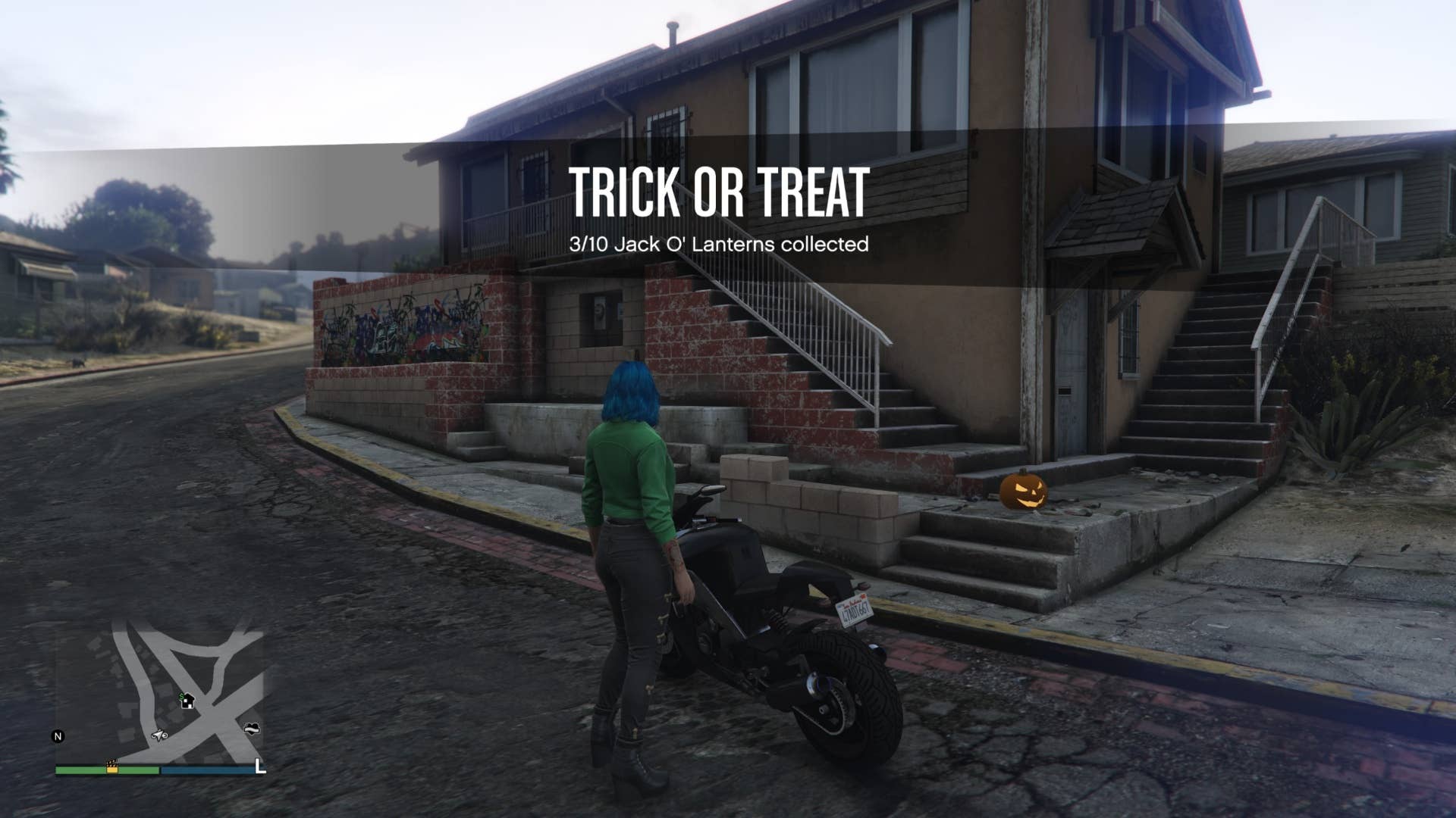 уведомление о «шутке или угощении» от тыквы Джека в GTA Online