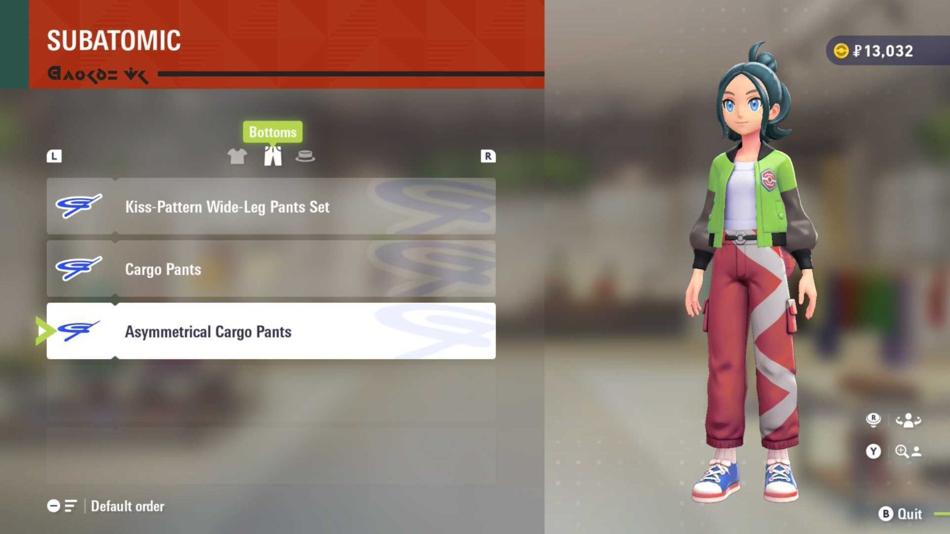 Pokemon legends z-a subatomic shop menu